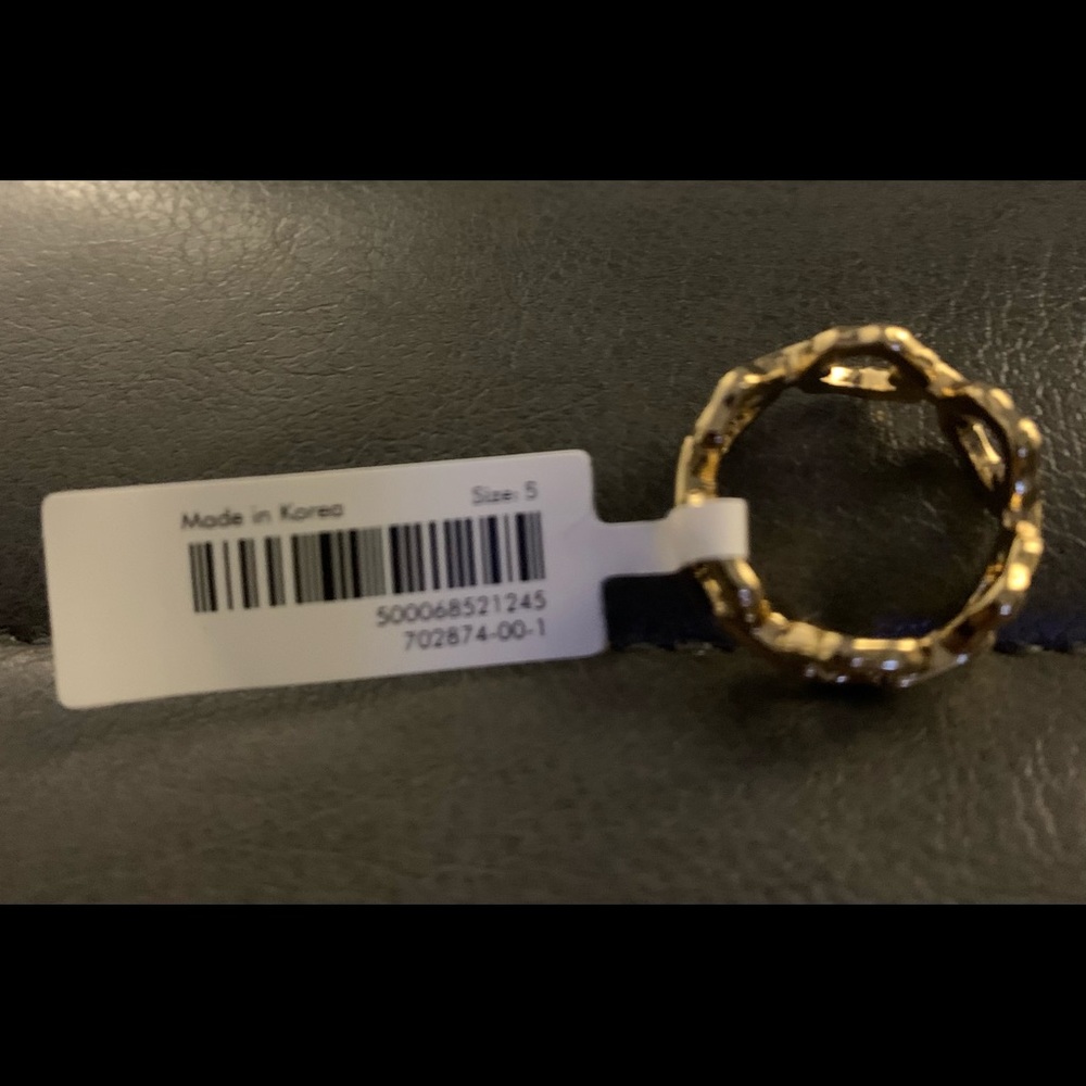 Bamboo Gold Tone Ring Sz. 5 - Picture 4 of 7